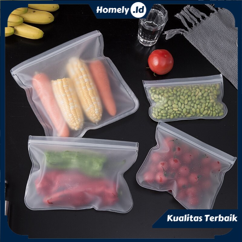 Kantong Plastik Ziplock Klip Makanan Sayuran Silicone Ziplock Packaging Makanan Kulkas Food Bag