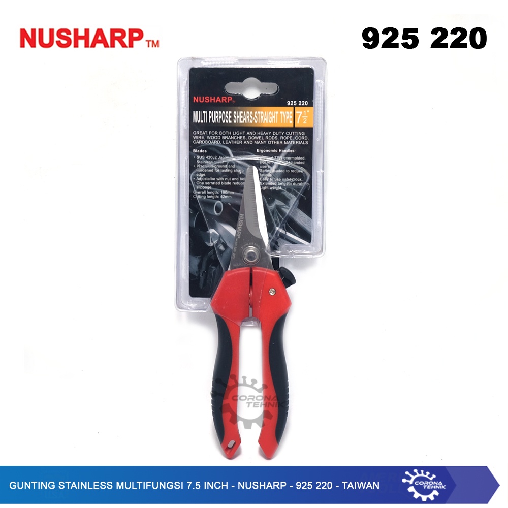 Gunting Stainless Multifungsi 7.5 Inch - Nusharp - 925 220 - Taiwan