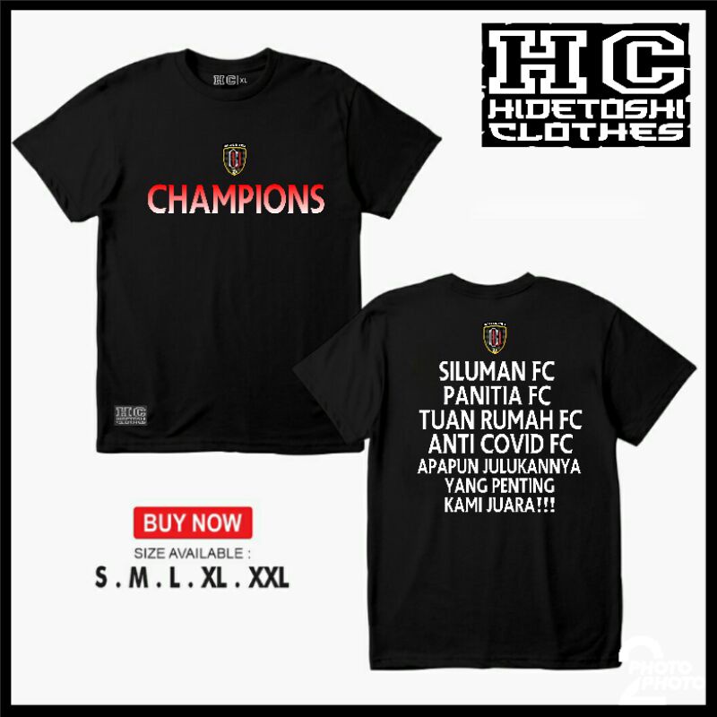 KAOS/T-SHIRT BAJU BALI UNITED CHAMPIONS KUALITAS PREMIUM