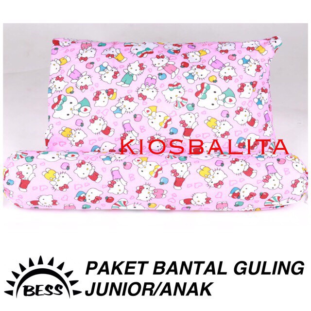 PAKET BANTAL GULING ANAK BALITA JUNIOR / BANTAL GULING SILIKON PLUS SARUNG BANTAL MOTIF