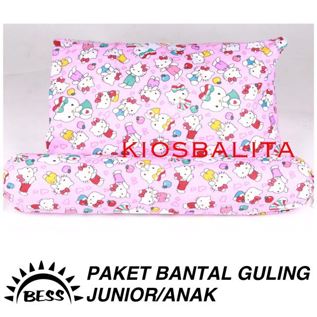 PAKET BANTAL GULING ANAK BALITA JUNIOR / BANTAL GULING SILIKON PLUS SARUNG BANTAL MOTIF