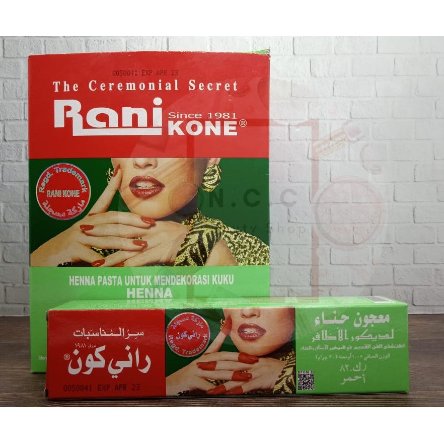 * NCC * Rani Kone Henna Pasta Untuk Dekorasi Kuku Nail And Body Decoration Badan dan Tangan - Netto 30 gr