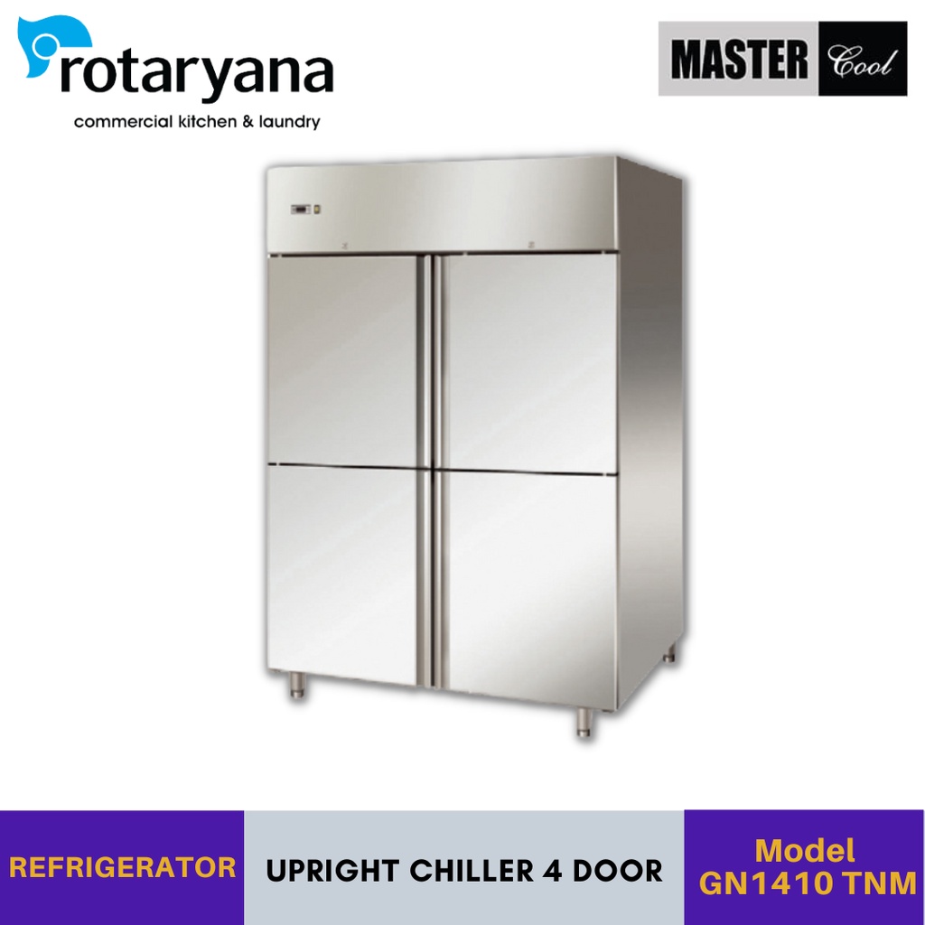 Stainless Steel Upright Chiller 4 Pintu Model GN1410TNM Brand Mastercool Kulkas Komersial 4 Pintu