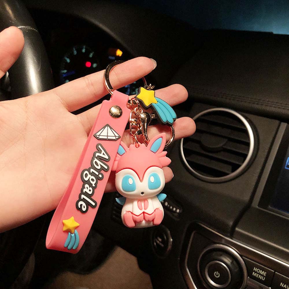 Needway  Pikachu Pokemon Figures Toy Sylveon Bag Pendant Pikachu Doll Keychain Action Figure Keychain 10 styles Espeon Classic Japanese Cartoon Pocket Toy Elf Car Keychain