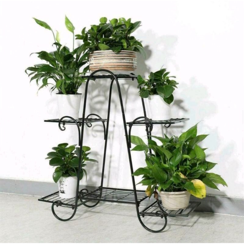 Standing pot bunga besi / Rak bunga minimalis