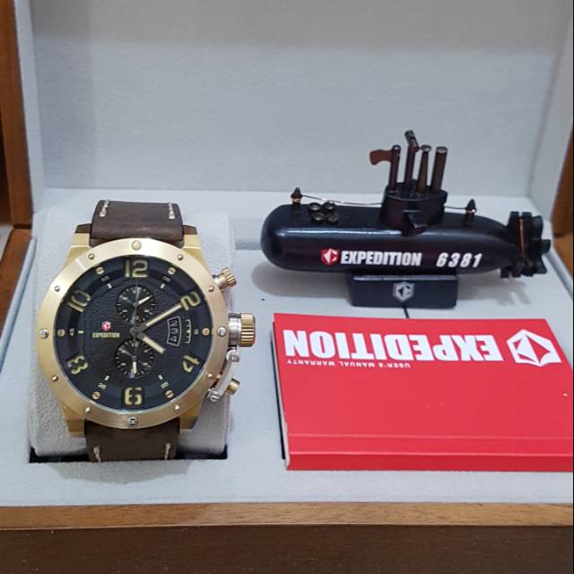 EXPEDITION E 6381 LIMITED EDITION GOLD BLACK JAM TANGAN PRIA ORIGINAL