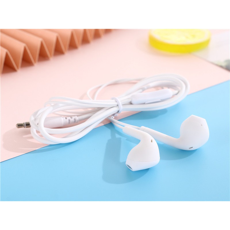 HANDSFREE EARPHONE H05 MACARON DOVE EXTRA BASS LIVE-UNIVERSAL MIC - NEW HEADSET U19 JACK AUDIO 3.5MM