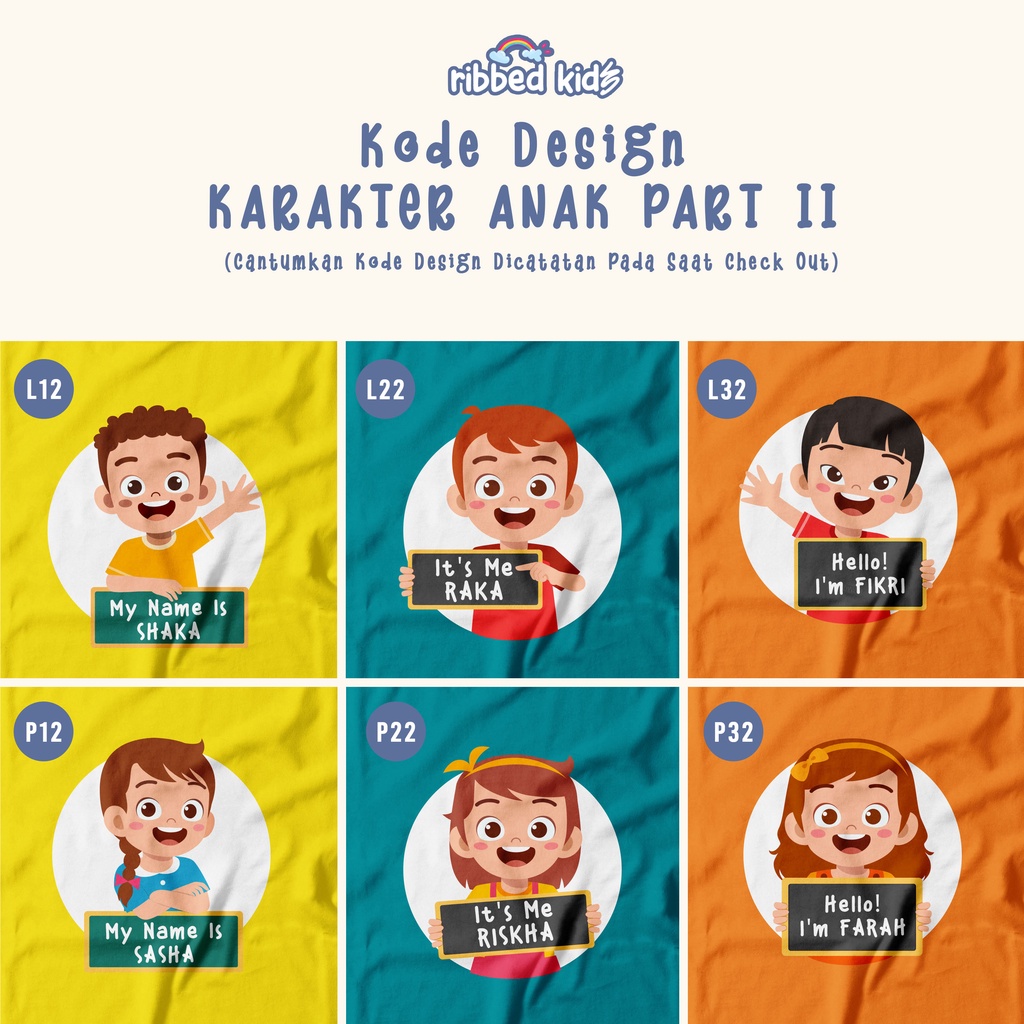 GRATIS SABLON NAMA | KAOS ANAK TEMA KARAKTER, AVATAR, ANIMASI, KARTUN, PART 2 KAOS CUSTOM ANAK  0-12TH  ATASAN KATUN COMBED 30s By Ribbedkids