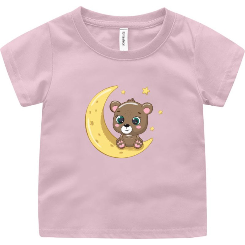 ((IB))KAOS ANAK2 UNISEX/ BEAR BULAN SABIT DIGITAL SABLON