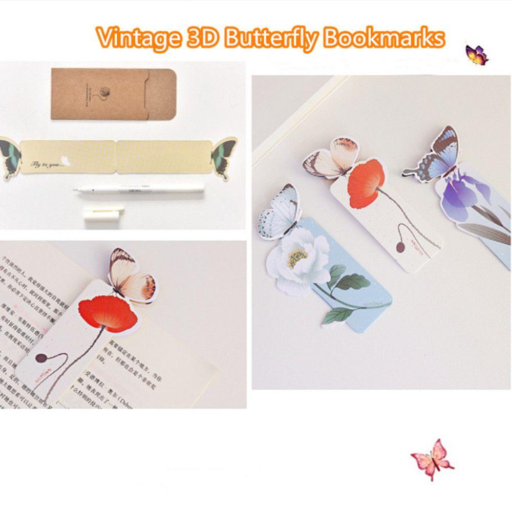 Nanas 3D Kupu-Kupu Bookmark Hadiah Vintage Alat Tulis Siswa