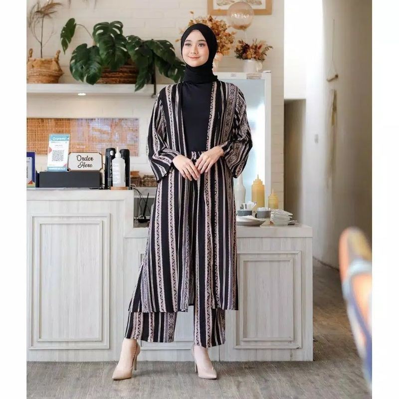 ONESET OUTER RAYON MOTIF ANDIN SET OUTER_MALIKA OUTER SET / BAJU MUSLIM
