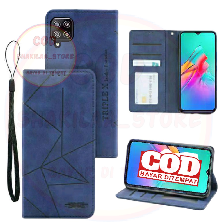 CASE HP SAMSUNG A12 CASING DOMPET FLIP MOTIF COVER LEATHER-SARUNG HP