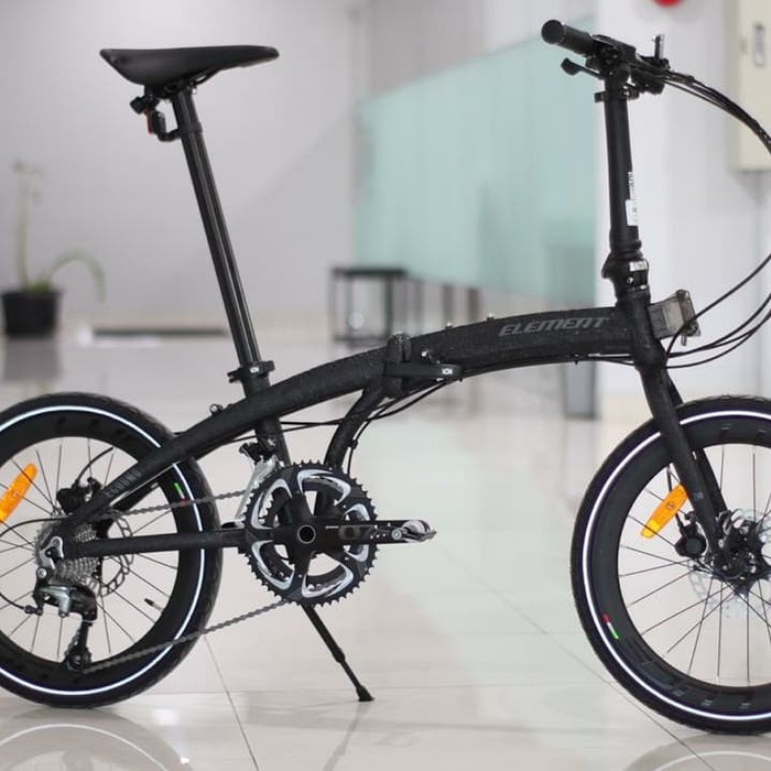 Sepeda Lipat uk 20inc ECosmo Z10 Black Coral Stang Flat