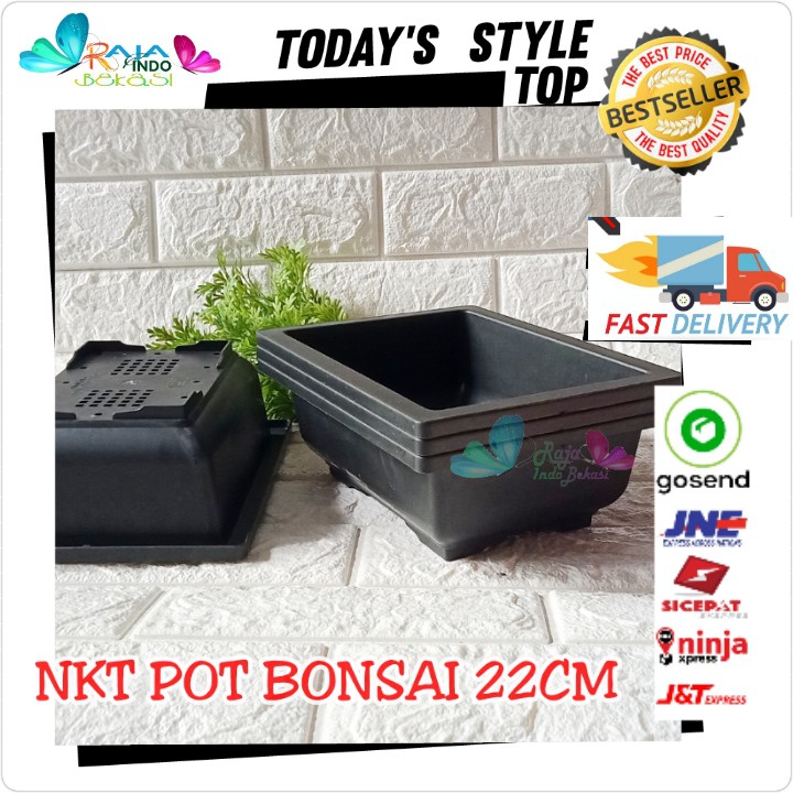 Pot Bonsai 01 Nkt 22 Cm Pot Kotak Bonsai Ceper Hitam Orange Hijau Putih - Bukan Pot Keramik Gabah