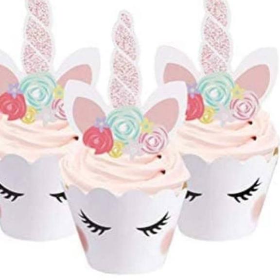 Terbaik.. UNICORN Cupcake topper & wrapper