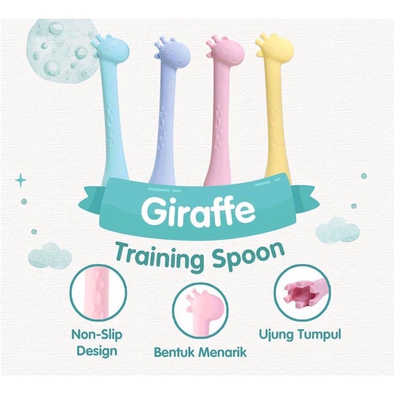 Girrafe Training Baby Spoon | Teether Sendok Garpu Bayi