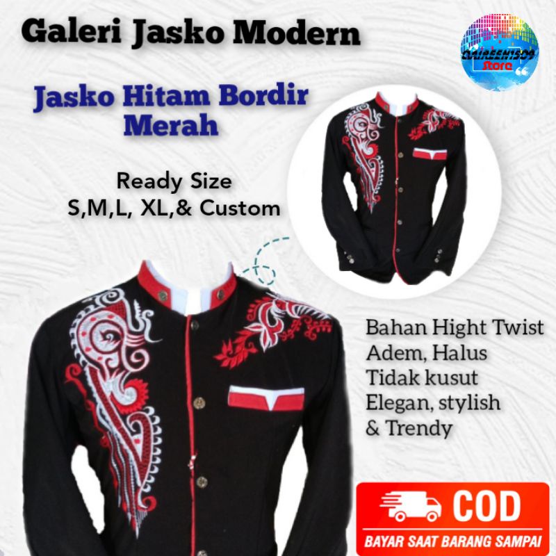 Jasko Hitam Bordir | Baju Koko dewasa | Jasko Bordir | Jas Koko Pria | Koko pria dewasa | jas koko