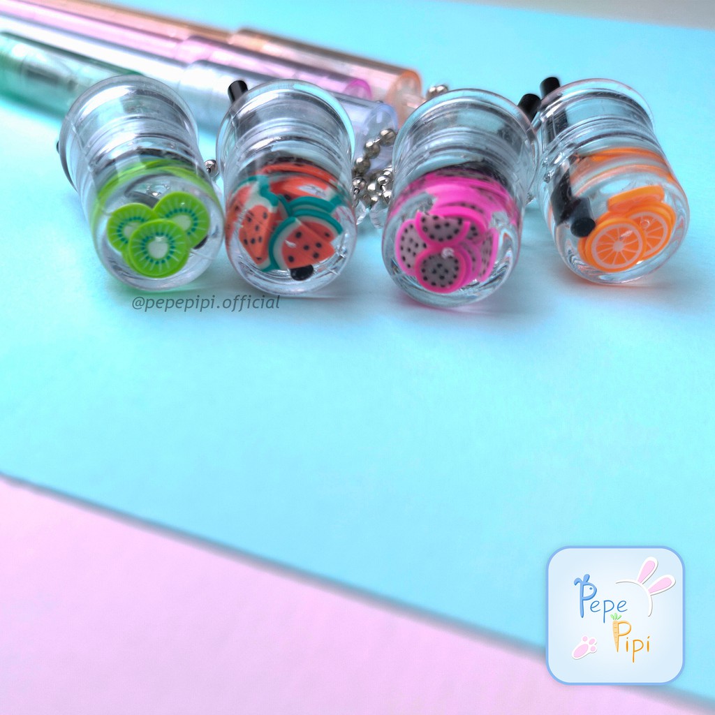 4 &amp; 12 pcs Pena Lemonade Bolpen Pen Pulpen Gelpen Karakter Murah Lucu Selusin Lemenade Jus