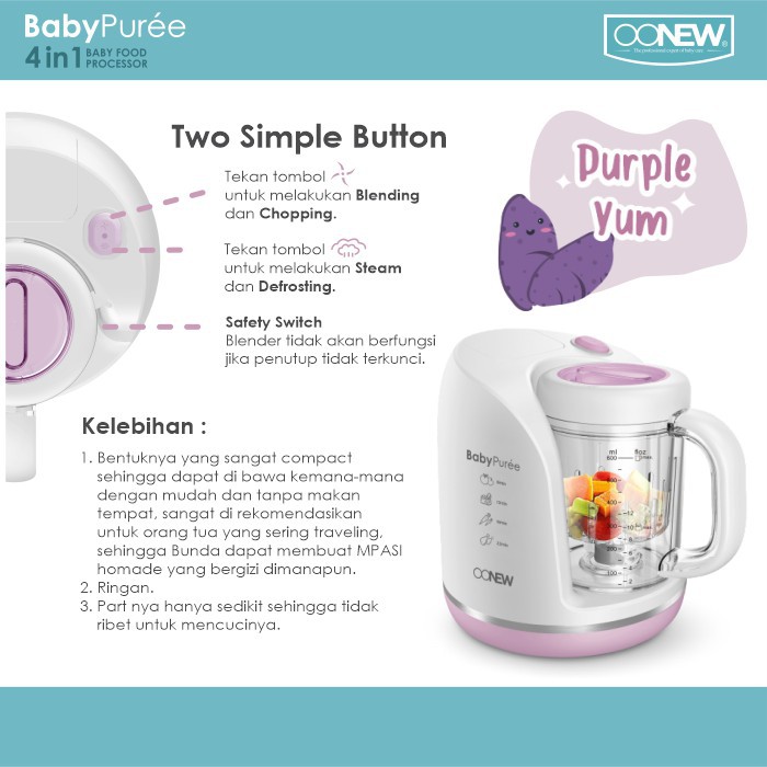 Castle - Digital Baby Food Processor Petite - Oonew Cooker Pemasak Bubur MPASI Bayi