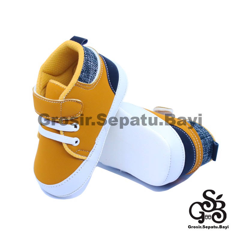 sepatu bayi baby shoes prewalker laki laki perempuan umur 2 - 14 bulan model Basket Case TAN