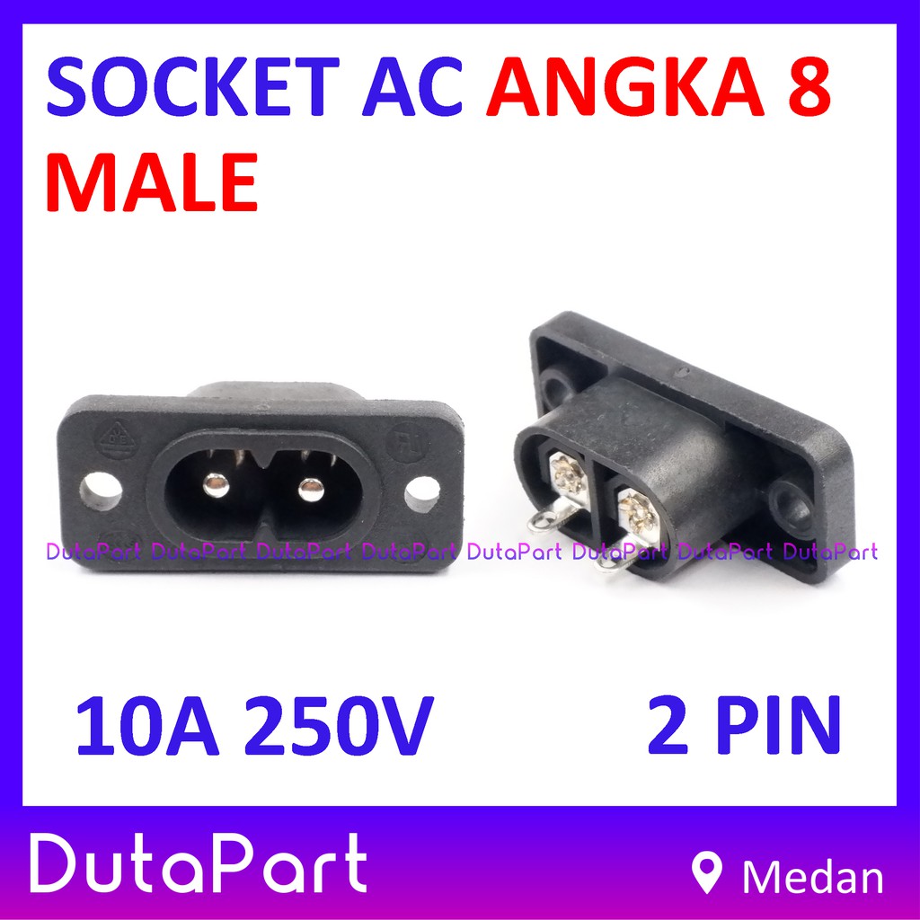 Socket AC Power ANGKA 8 Outlet Inlet Soket Chasis sasis 10A 250VAC