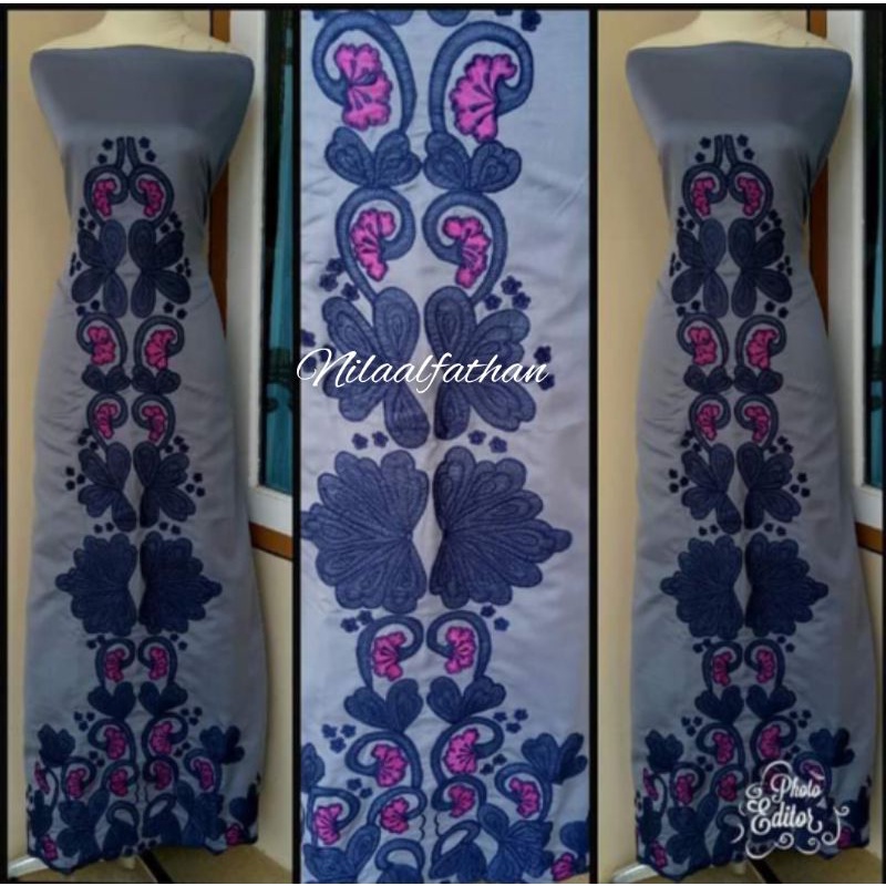 Bahan/bakal gamis bordir manual bukittinggi