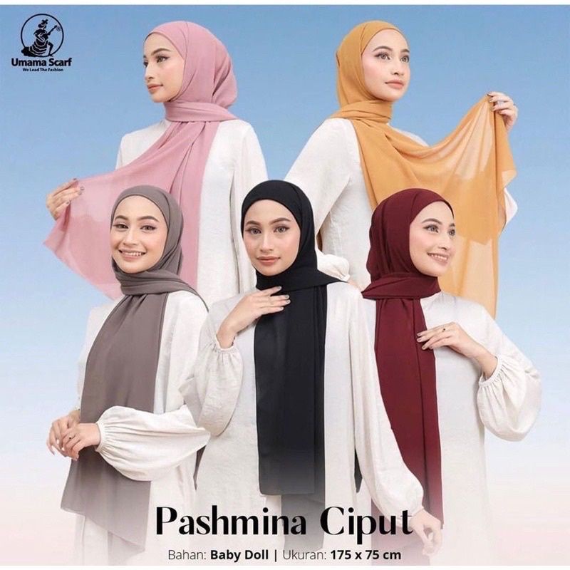 Pasmina inner ciput umama premium bahan ceruty babydoll