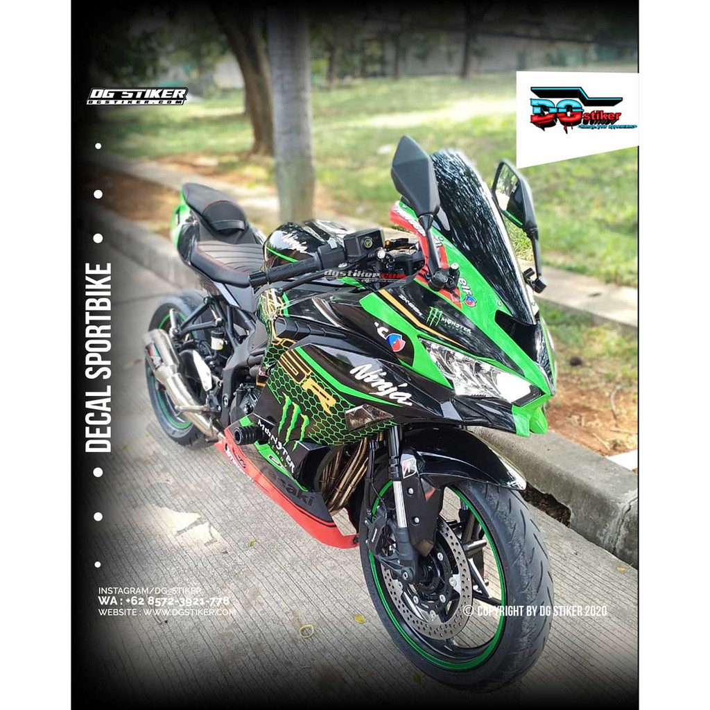 Decal Sticker Zx25r Hitam Hijau KRT