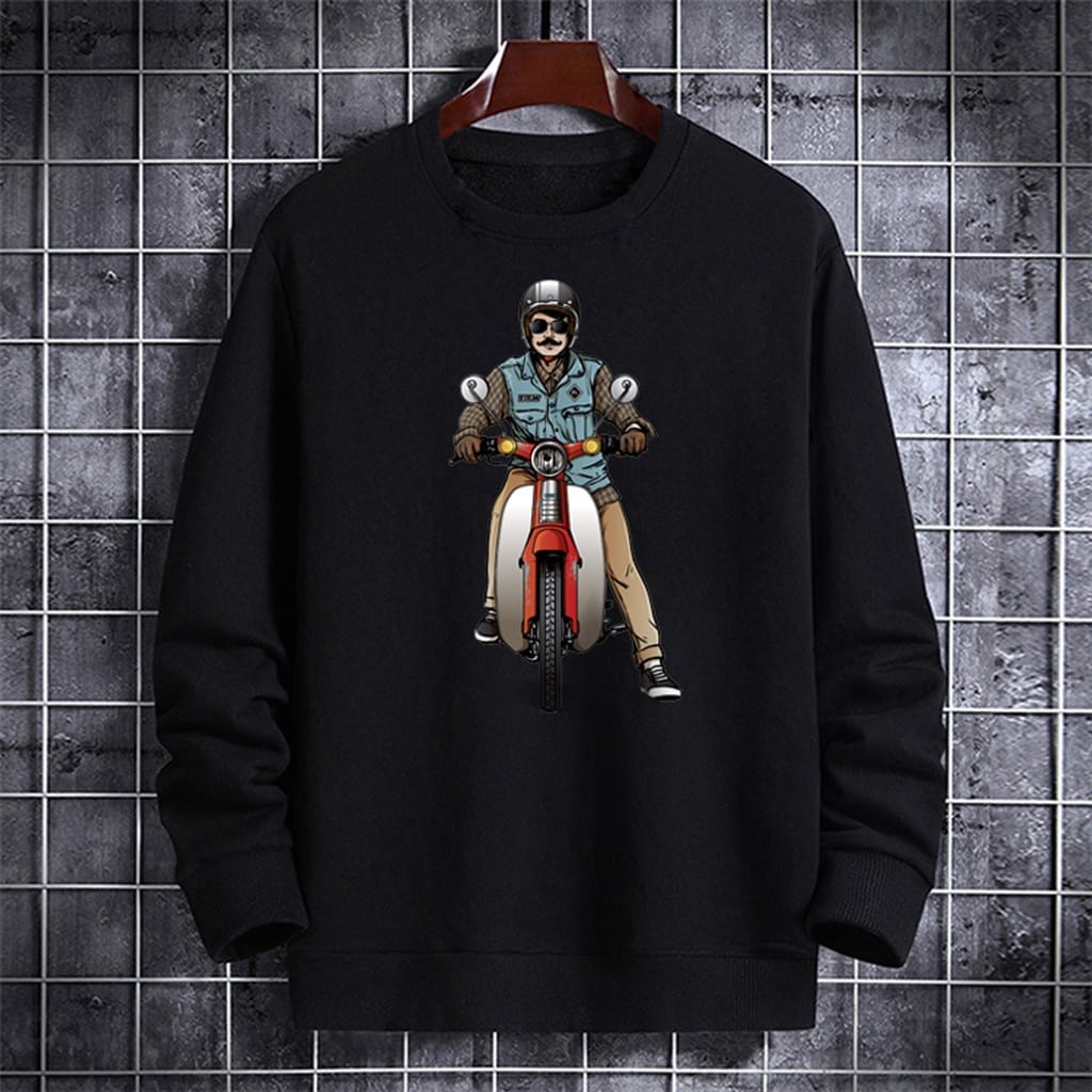 Baju sweater Vespa kumis / atasan lengan panjang  / baju terlaris / baju kekinian -mukzhop