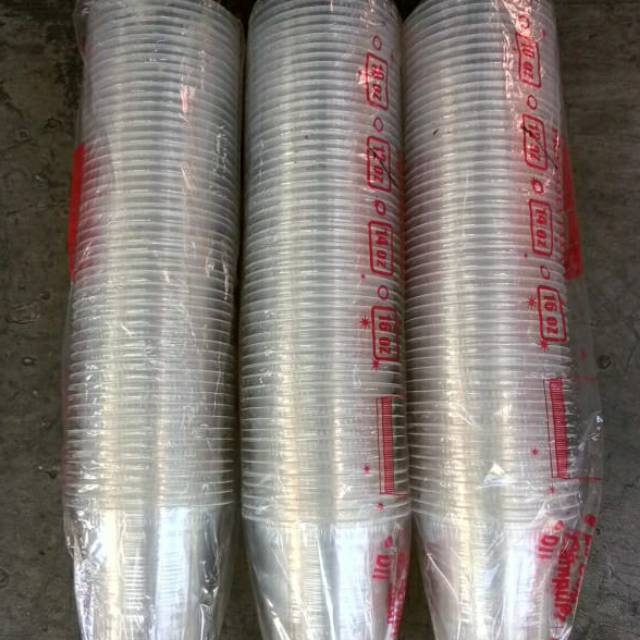 Gelas plastik 12 oz/gelas bening tanpa tutup