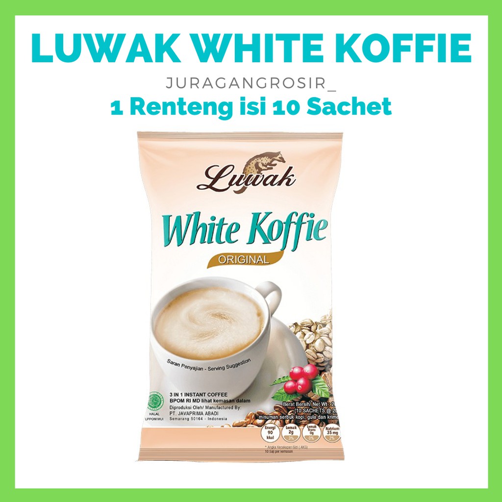 

KOPI LUWAK WHITE KOFFIE SACHET ISI 10 SACHET