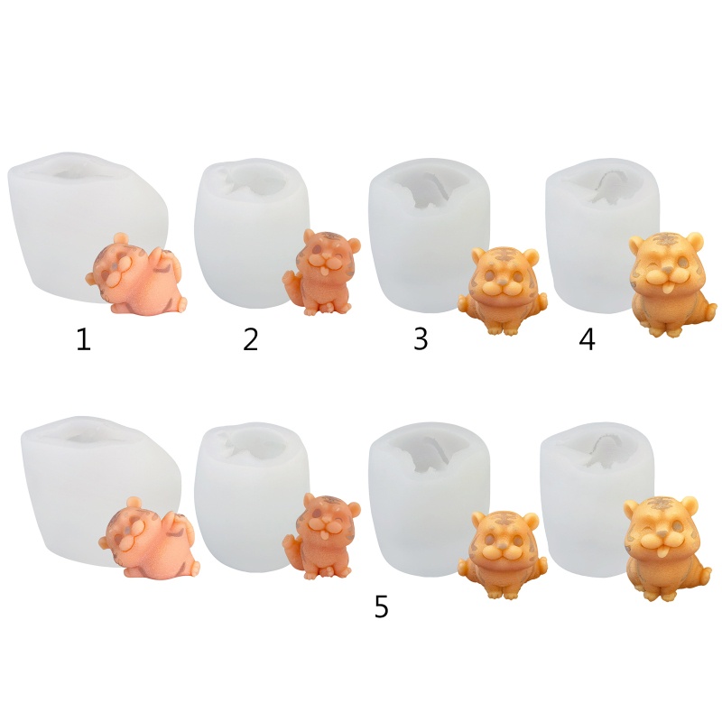 SIY  Silicone Tiger Candle Molds Mixed Style Silicone Molds for Christmas