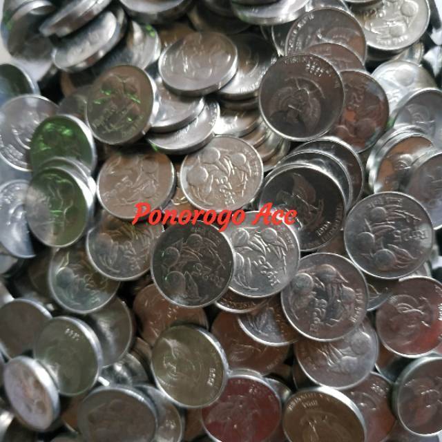 (GRESS/KINCLONG) Uang kuno 25 rupiah pala uang kuno indonesia uang kuno rp 25 asli
