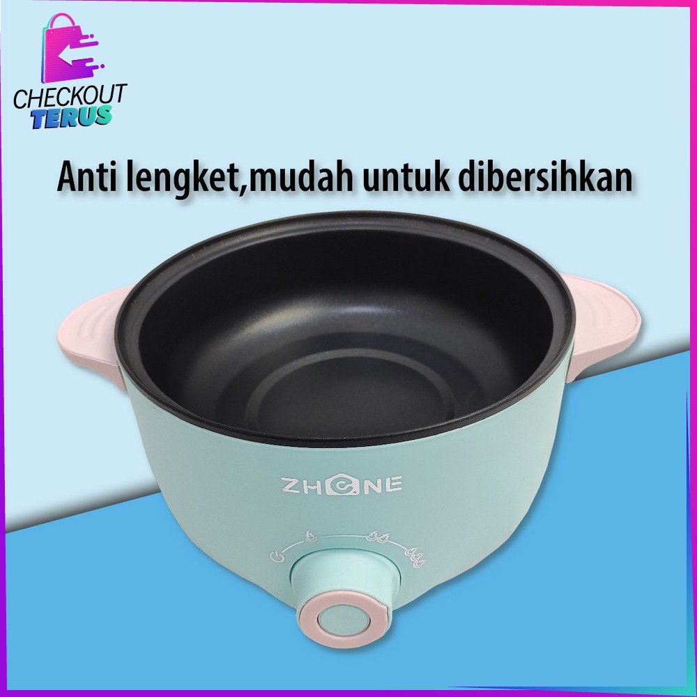 CT C521 Panci Listrik Electric Kukusan Serbaguna Panci Anti Lengket Cooker Tingkat Lapisan Keramik Multifungsi