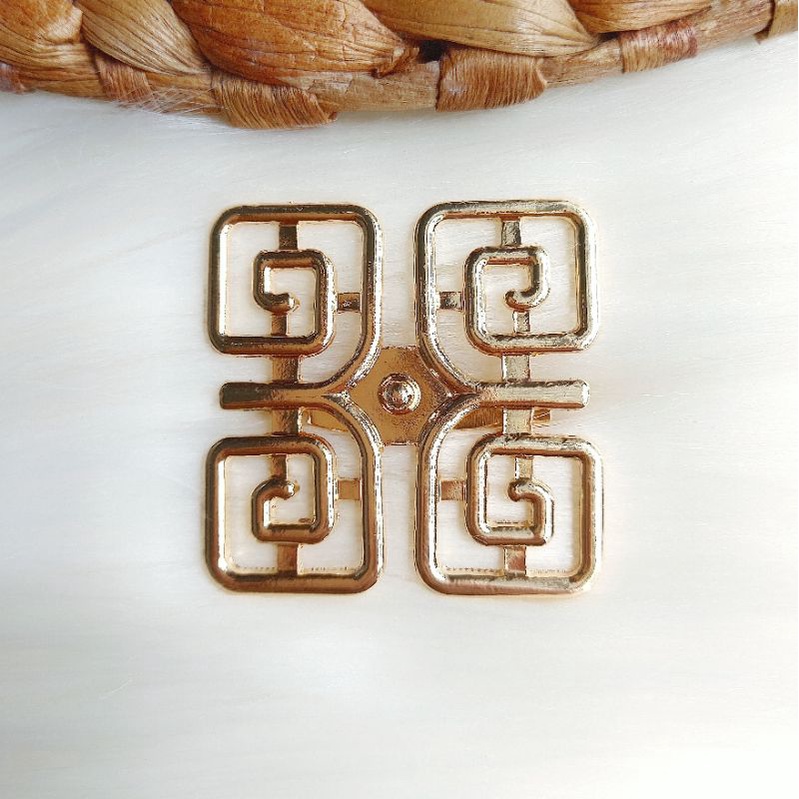 Bros B/bross signature branded /brooch button/Bros hijab buttonscarves Athar shop scarves murah-Restu polos gold