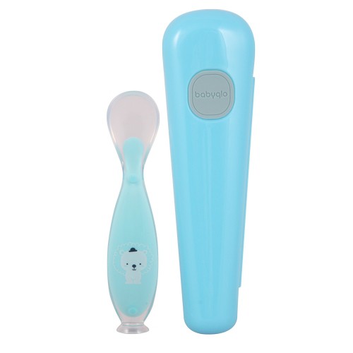 Babyqlo Sendok Makan Bayi / Silicone Baby Spoon With Case Sp8003