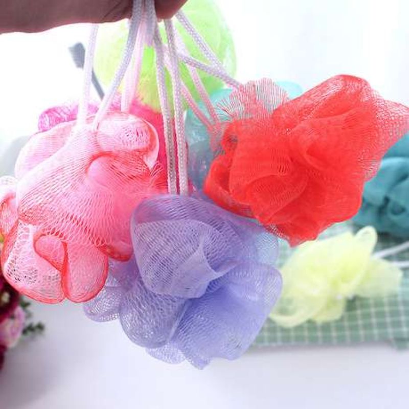 SHOWER PUFF Bath Sponge mini Jaring Sikat Badan bath ball Spons Sabun Mekar Soap Bubble spons mandi