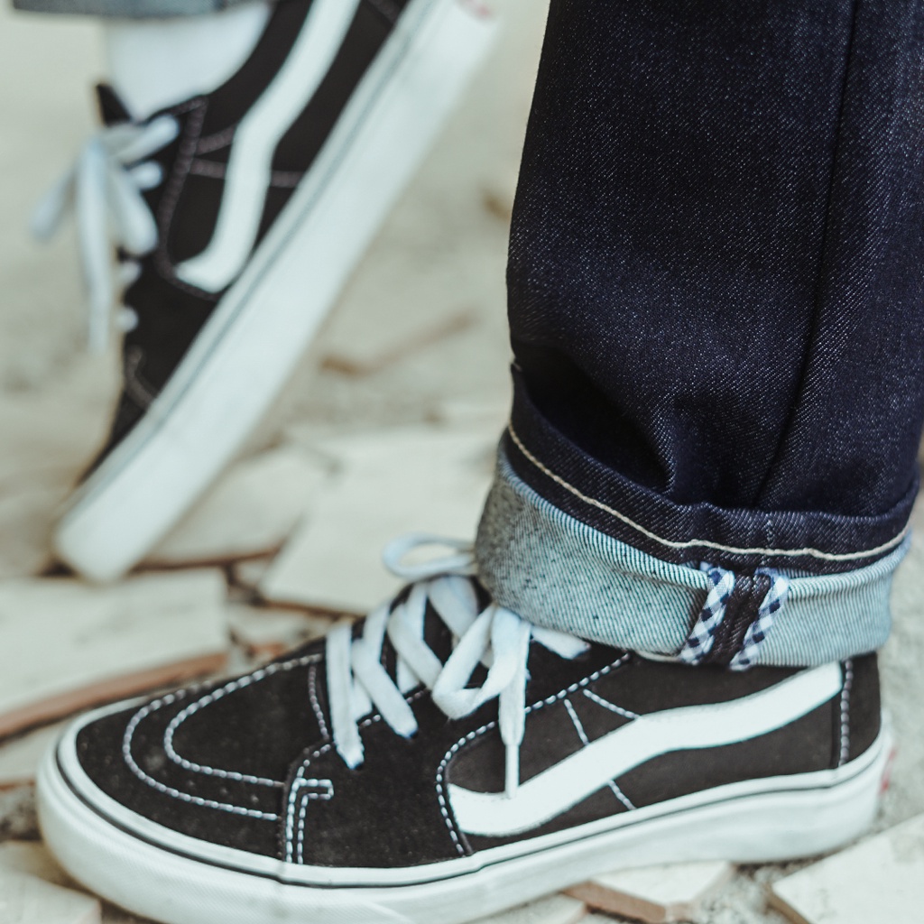 Whoopculture &quot;Schomburgk's&quot; Deep Indigo Checkerboard Accent 13.5oz Denim