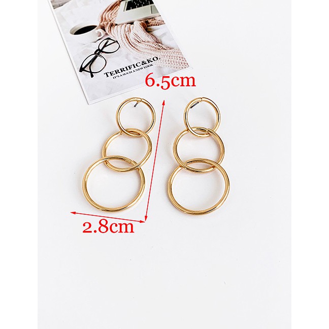 LRC Anting tusuk Fashion Alloy Circle Studs