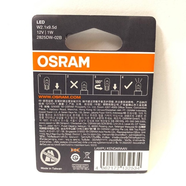 Lampu LED Senja T10  OSRAM Cool White Putih 12V W5W High Quality Mobil Motor 2825DW3.1