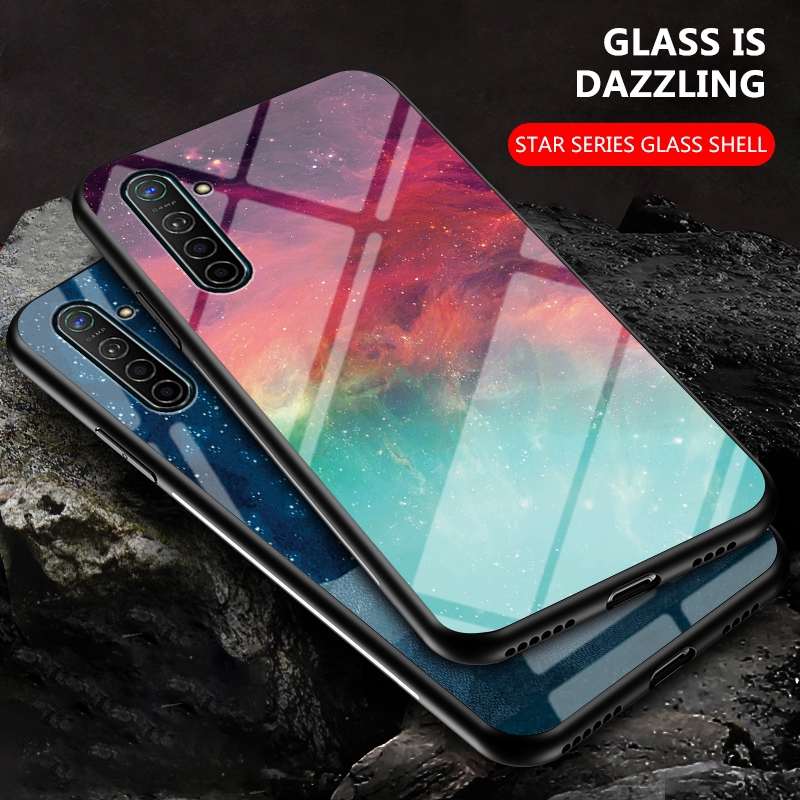 Casing Bahan Tempered Glass Motif Langit Berbintang Untuk Realme 6i / 6 Pro 5i/5 Pro Realme C3 Realme 3 Pro X2 Pro