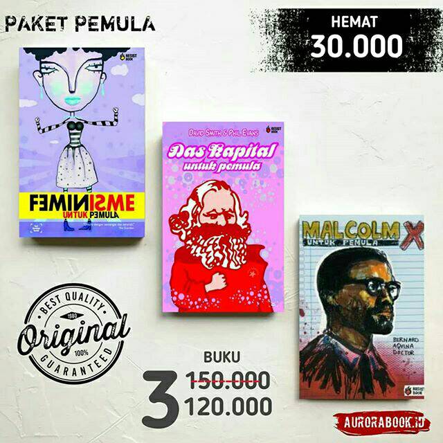 BUKU PEMULA - Feminisme Untuk Pemula - Das Kapital Untuk Pemula - Malcolm X Untuk Pemula - Original