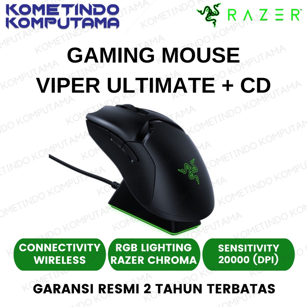 Razer Viper Ultimate Black with Charging Dock Gaming Mouse Wireless HyperSpeed - Garansi Resmi ORIGINAL 100%