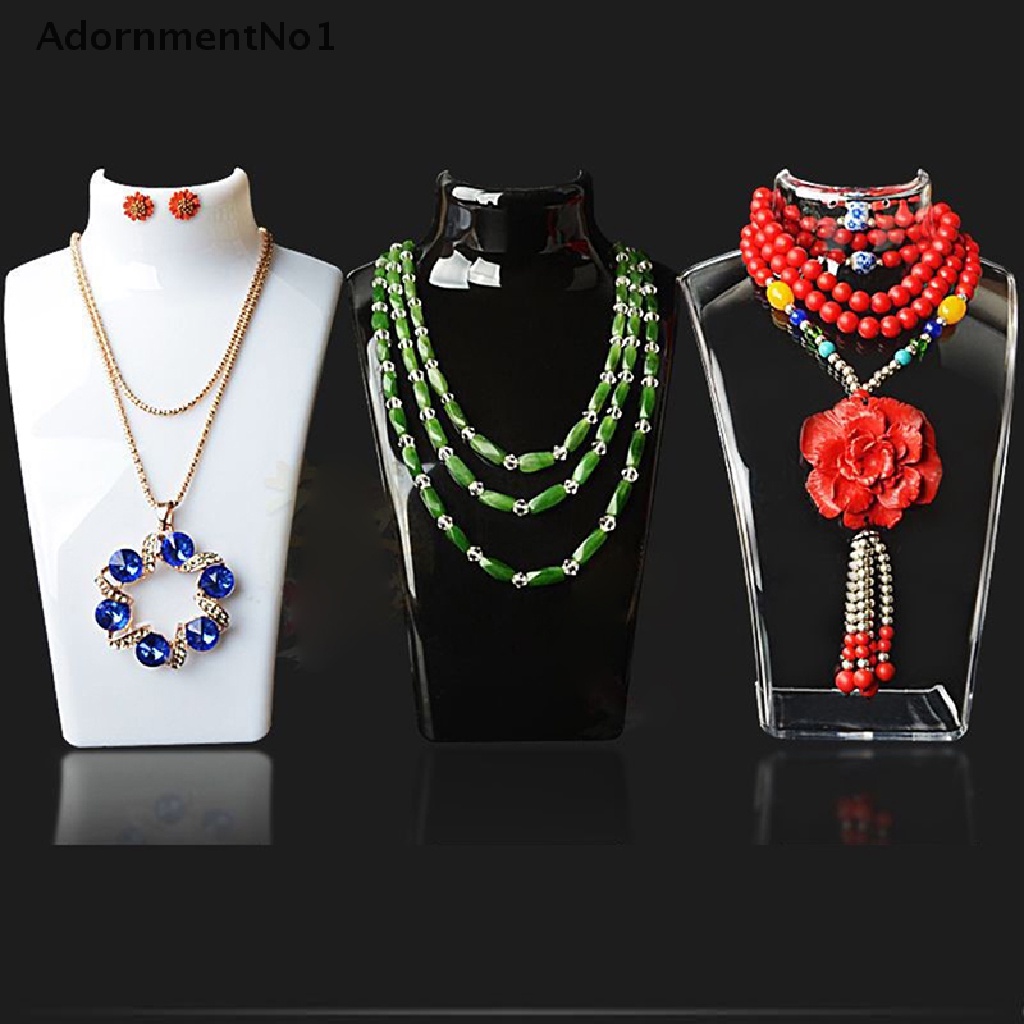 (AdornmentNo1) Manekin Display Perhiasan Kalung / Anting Bahan Akrilik 4 Warna