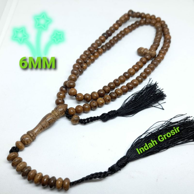 Kalung Tasbih Gali Kelor Natural 99butir 6mm Asli