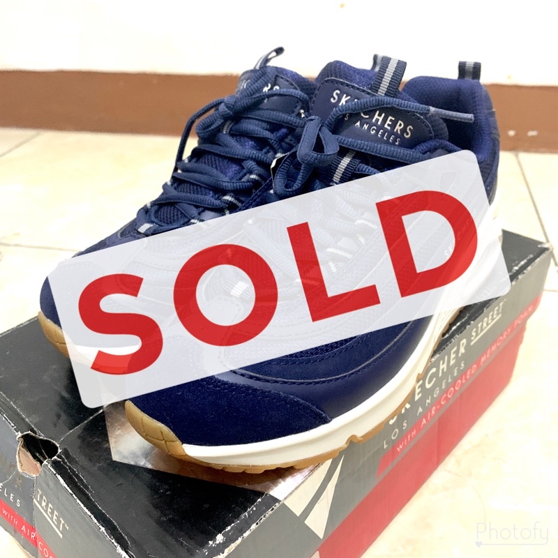 JUAL MURAH SEPATU SNEAKERS STREET UNO ROUNDABOUT SKECHERS NAVY BIRU TUA WOMAN WOMEN MEN MAN NEW BARU