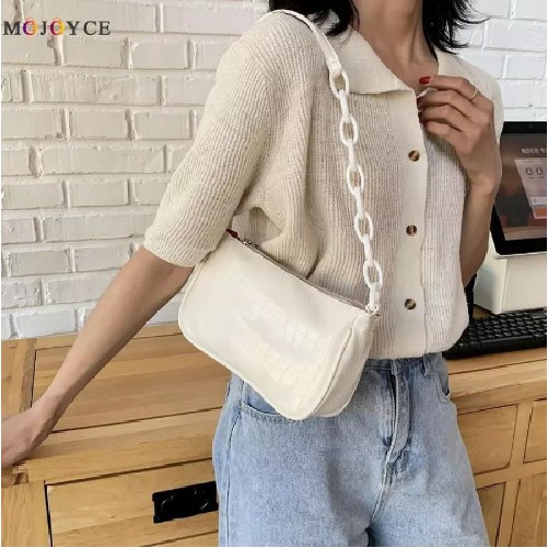 Tas Bahu Croco Rantai Plastik