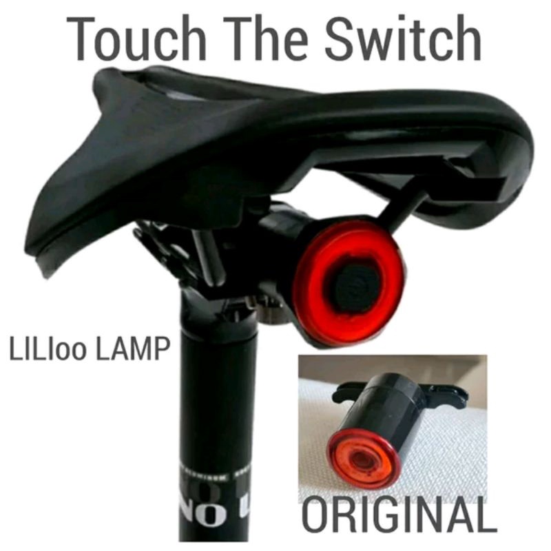 Lampu Sepeda Merk Lilio Belakang bike rear light lamp Bicycle smart lamp LILIO Charger cass cas Nyala Merah Red Bisa MTB Roadbike Seli Sepeda lipat Folding Bike