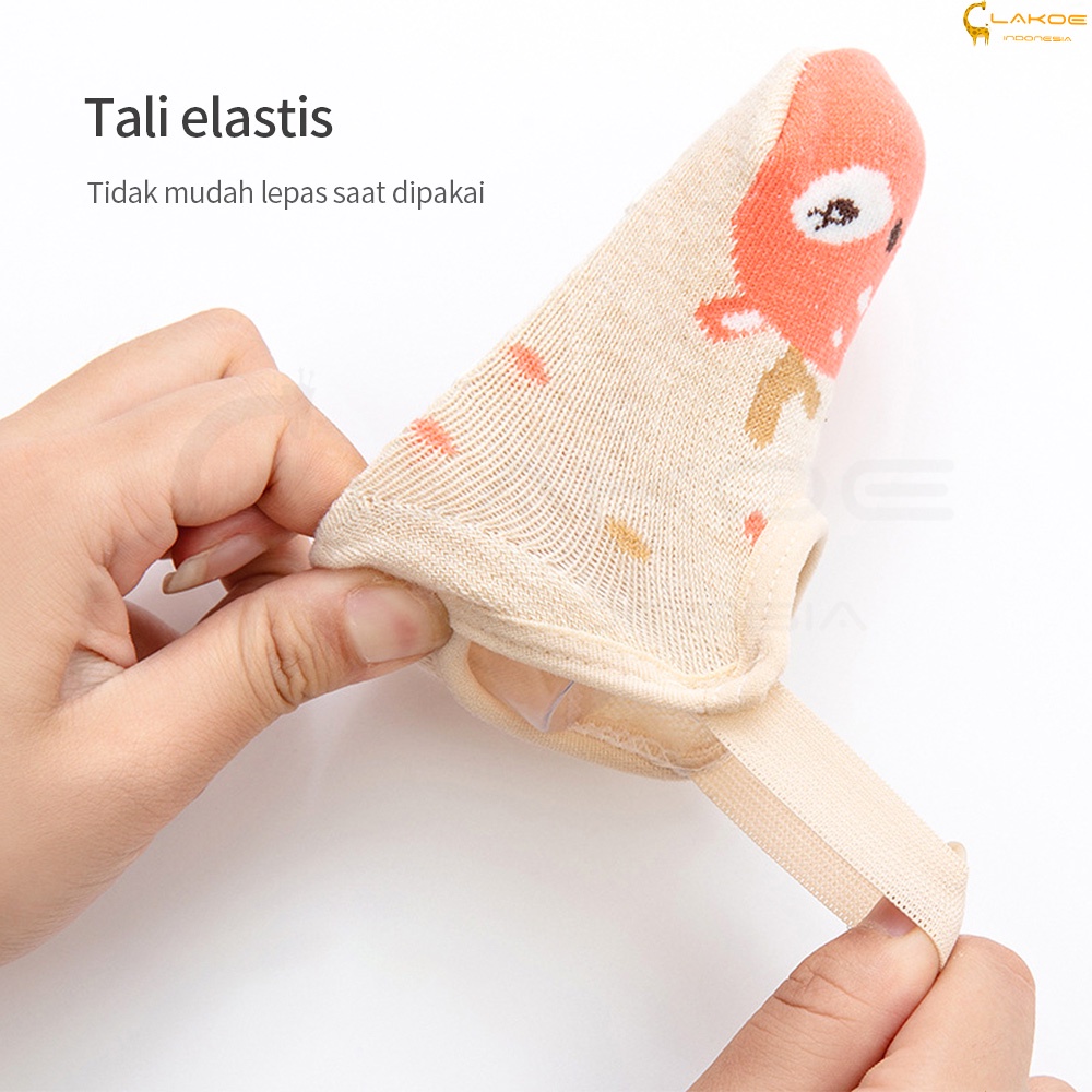 LAKOE kaos kaki anak bayi ankle dengan strap /Sepatu kaus kaki anak bayi bahan katun anti slip
