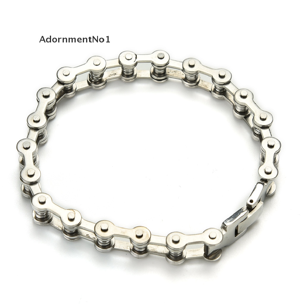 (AdornmentNo1) Gelang Tangan Rantai Stainless Steel 8.5 &quot;Gaya Punk Untuk Pria / Biker